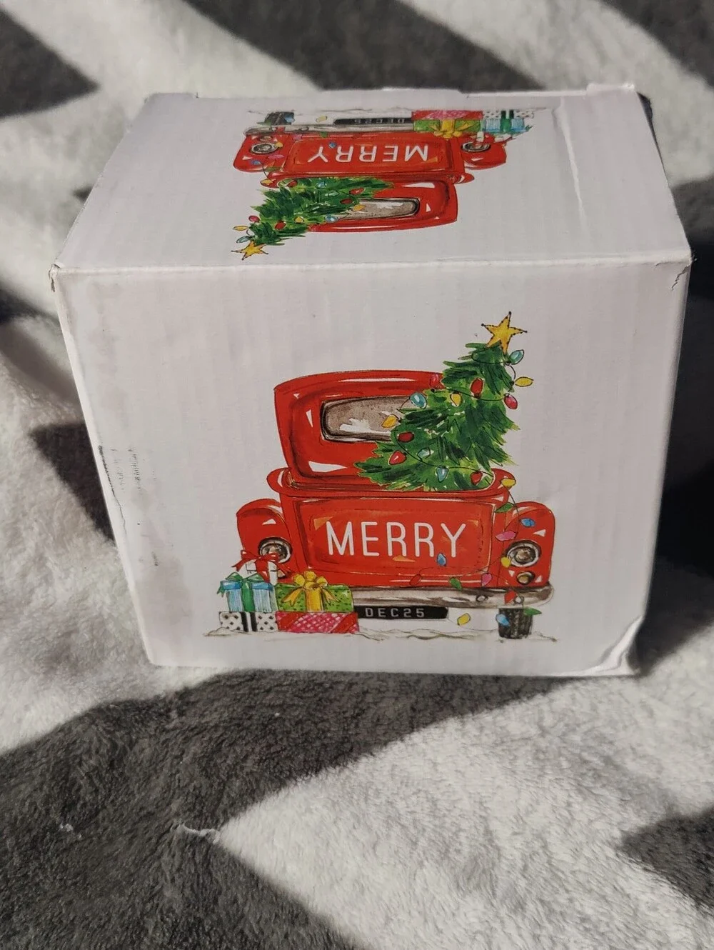 Rosanne Beck Christmas Red Truck Merry Holiday Mug